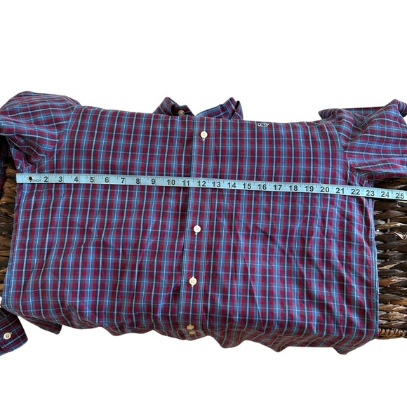 Vineyard Vines Mens Medium Plaid Button Down Whale Shirt Blue Red Patriotic - Picture 3 of 5